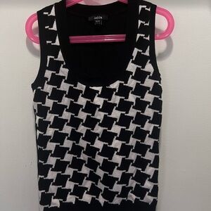 Jacob Black and White Houndstooth Women's Top